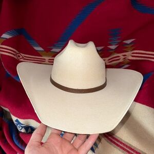 Men's Cream Cowboy Hat with Brown Band